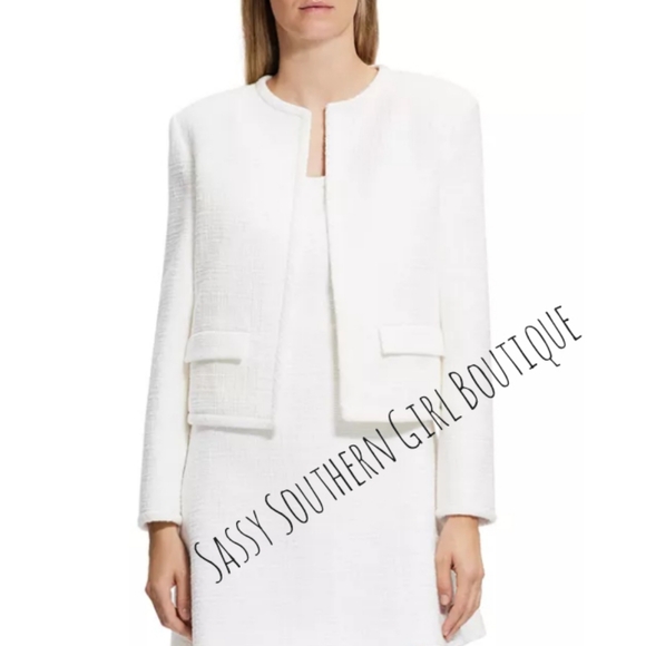 🆕⭐Tweed THEORY white tweed blazer - Picture 6 of 13